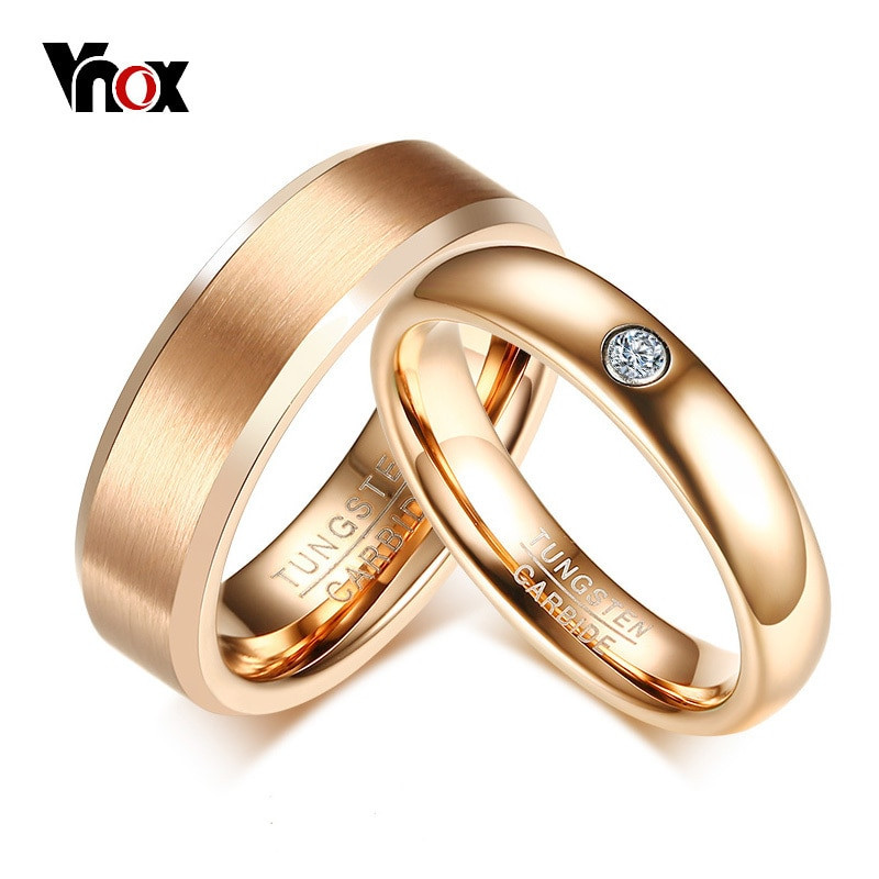 Pink Gold Wedding Band
 Aliexpress Buy Vnox Elegant Pink Gold Tone Wedding