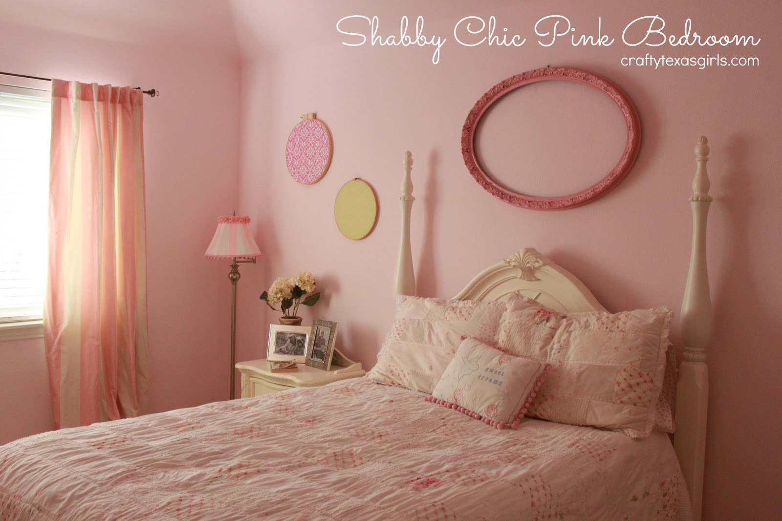 Pink Shabby Chic Bedroom
 Crafty Texas Girls Pretty in Pink Shabby Chic Bedroom