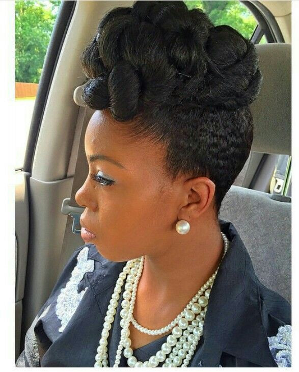 Pinned Up Hairstyles For Black Women
 Natural hair updo pinup Natural Hair Me