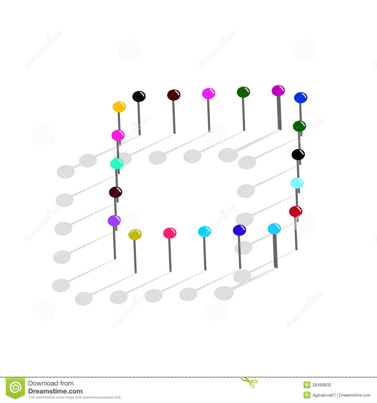 Pins Illustration
 Color Pins Vector Illustration Stock Vector Illustration