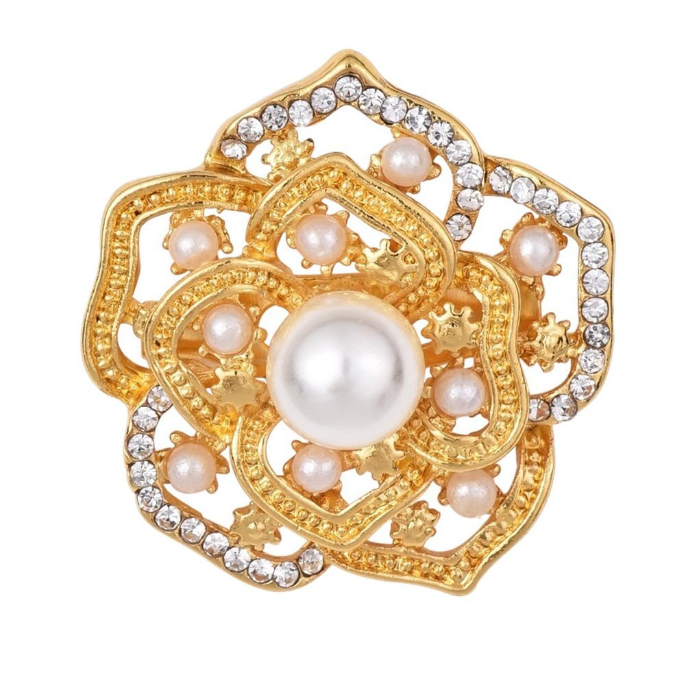 Pins Jewelry Rhinestone Crystal Hollow Out Gold Color Brooches Pins