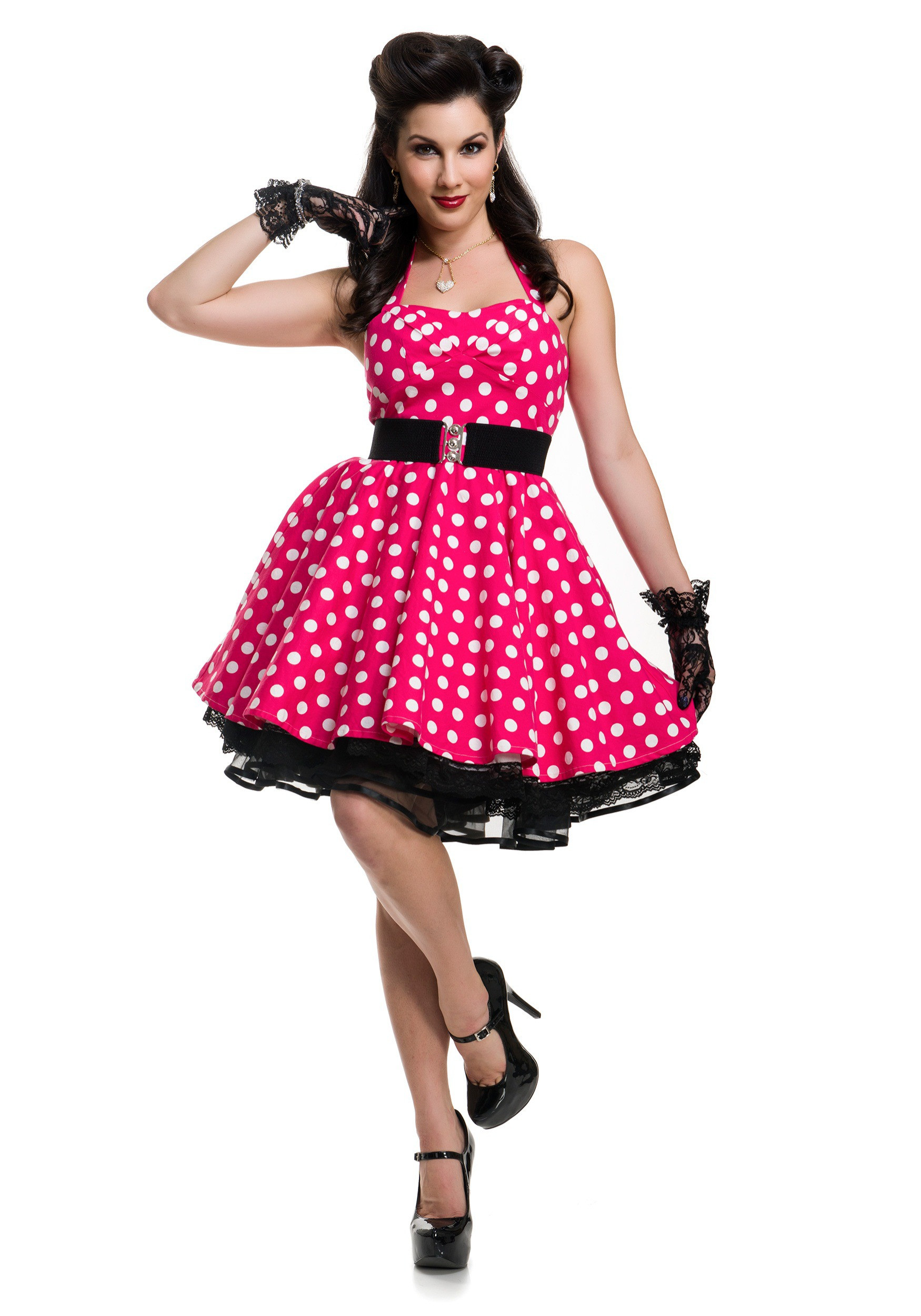 Pins Outfit
 Women s Pink Polka Dot Pin Up Costume