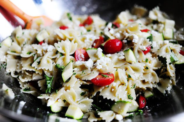 Pioneer Woman Pasta Salad
 pioneer woman pasta salad with tomatoes zucchini and feta