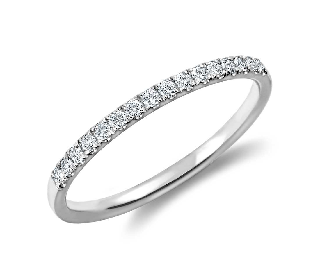 Platinum Diamond Wedding Rings
 Petite Cathedral Pavé Diamond Ring in Platinum 1 6 ct tw