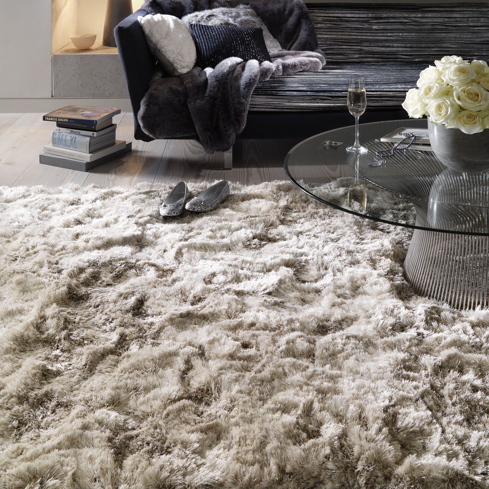 Plush Rugs For Living Room
 Plush Shaggy Rugs in Sand70x140cm 4’8"x2’4"