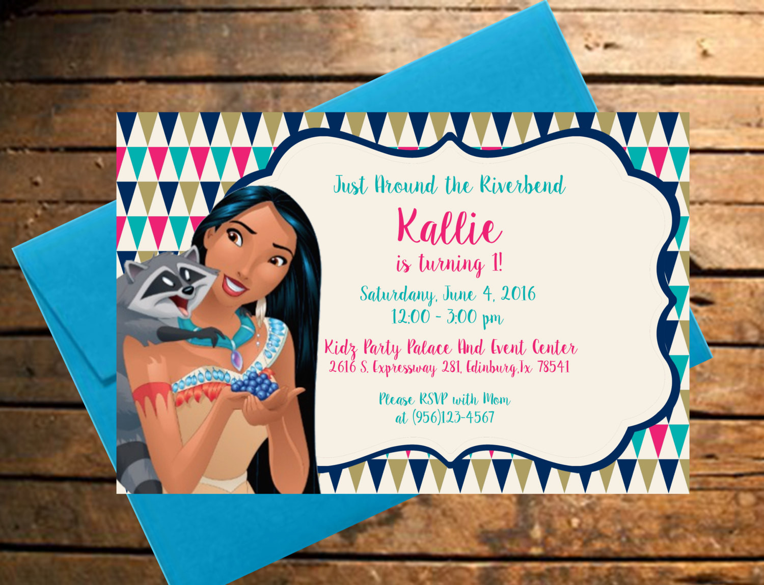 Pocahontas Birthday Party
 Downloadable Pocahontas with Meeko Themed Birthday Invitation