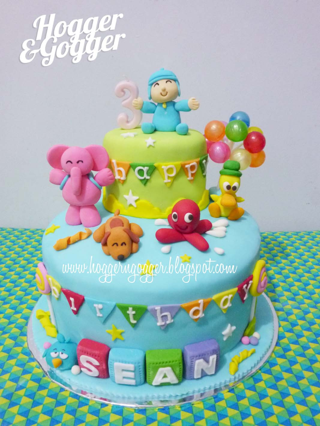 Pocoyo Birthday Cake
 Hogger&Gogger Pocoyo Birthday Cake