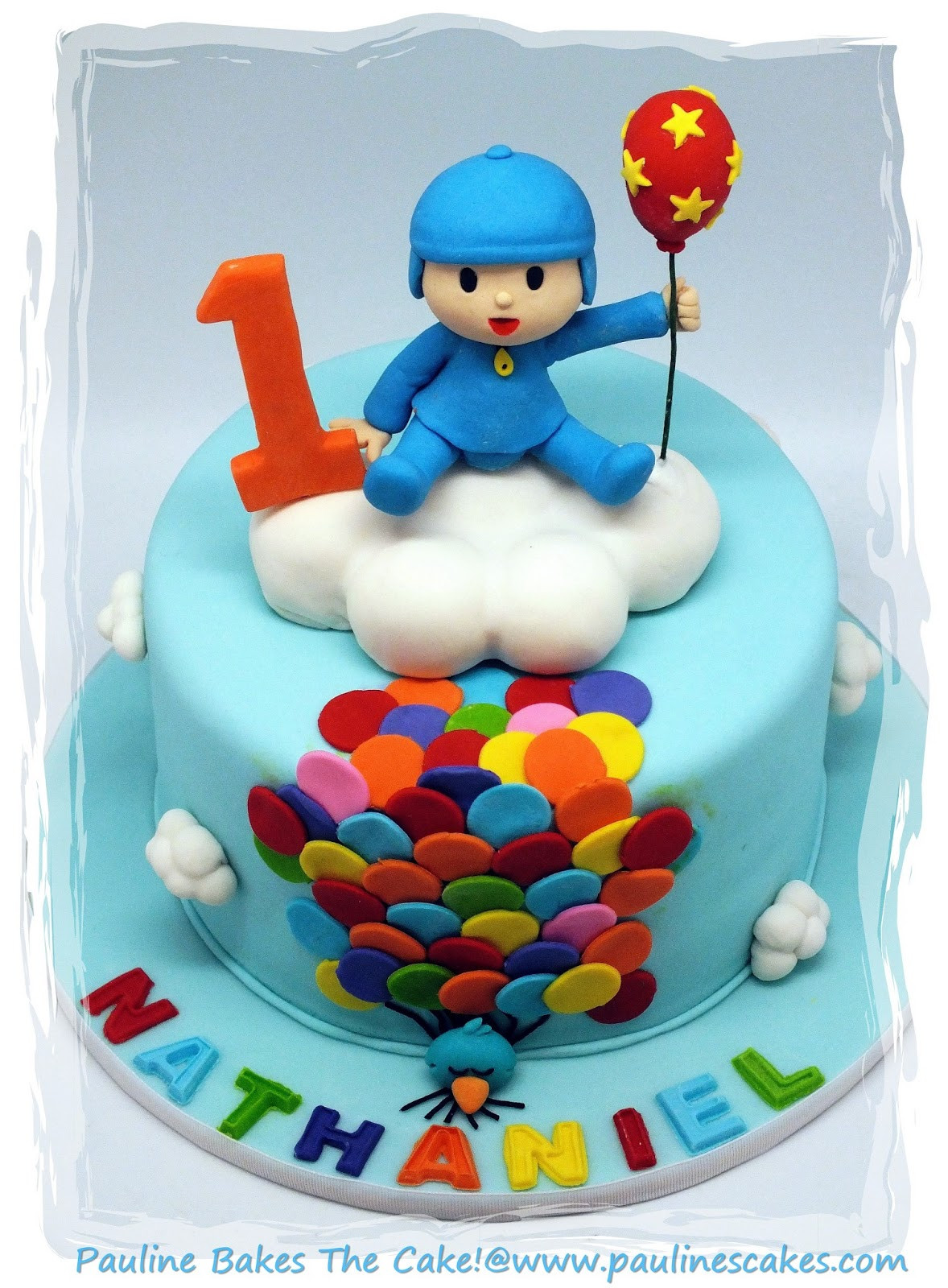 Pocoyo Birthday Cake
 PAULINE BAKES THE CAKE Hola It s Pocoyo "Up Up & Away