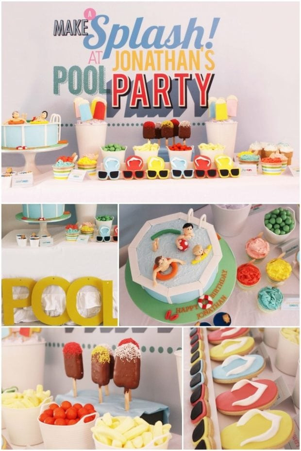 Pool Bday Party Ideas
 A Joint Summer Birthday Pool Party Spaceships and Laser