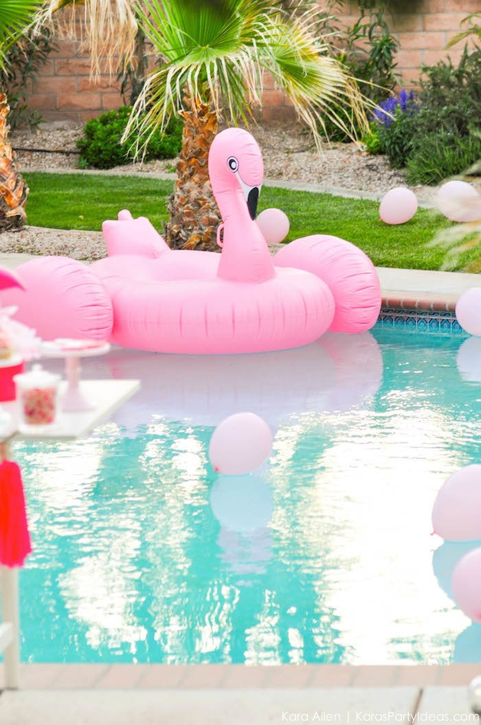 Pool Bday Party Ideas
 Kara s Party Ideas Flamingo Pool Art Summer Birthday