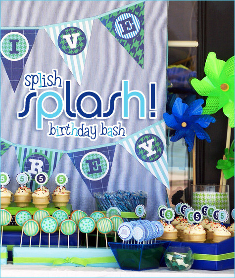 Pool Bday Party Ideas
 REAL PARTIES Blue & Green Pool Party Hostess with the