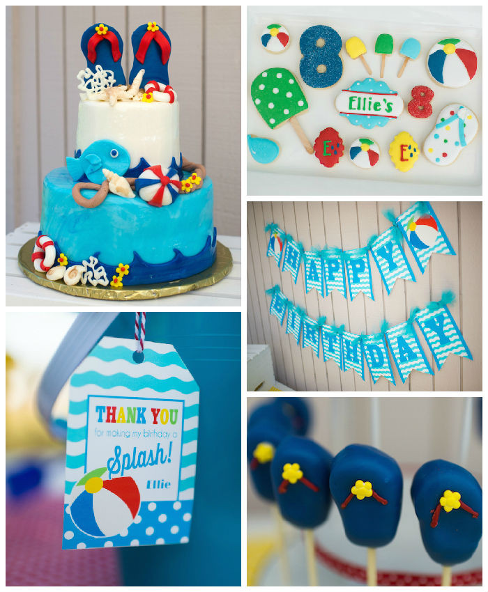 Pool Bday Party Ideas
 Kara s Party Ideas Colorful Pool Themed Birthday Party