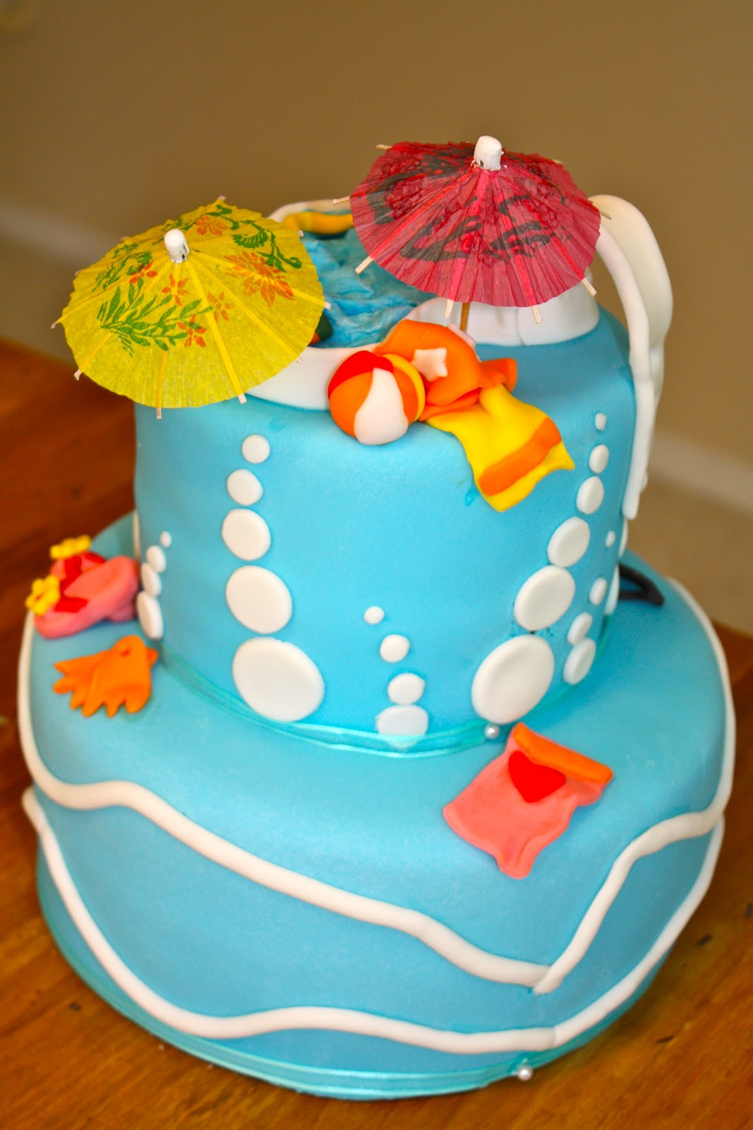 Pool Party Birthday Cakes
 bumble cakes Summer Pool Party Birthday Cake