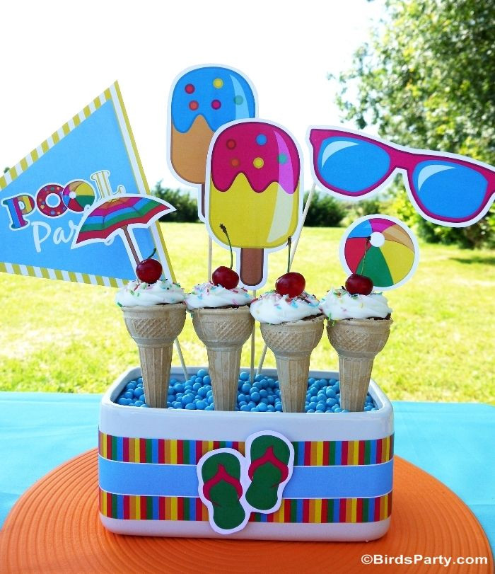 Pool Party Centerpiece Ideas
 Pool Party DIY Ideas and Decor Great for a centerpiece