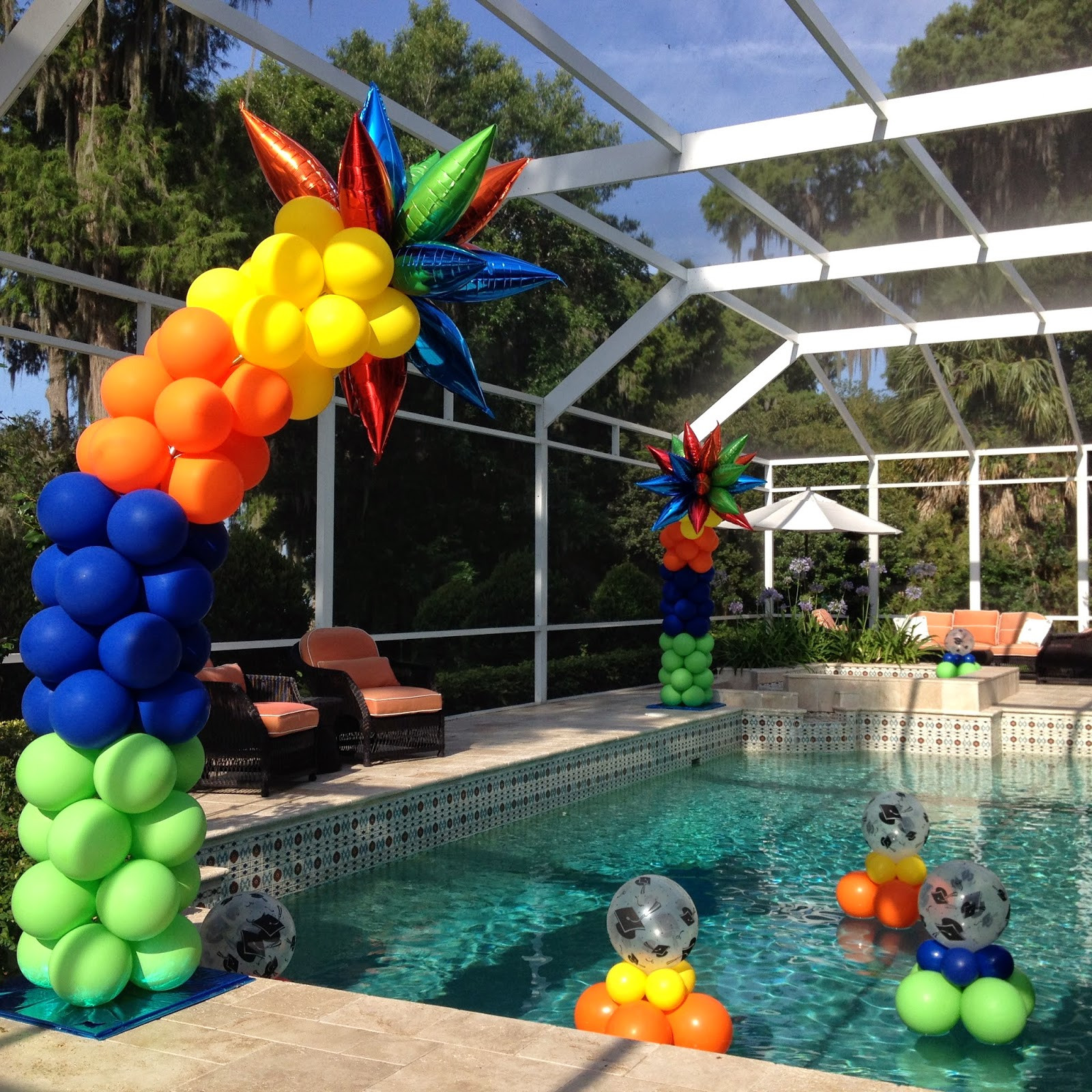 Pool Party Centerpiece Ideas
 Party People Event Decorating pany Colorful Graduation