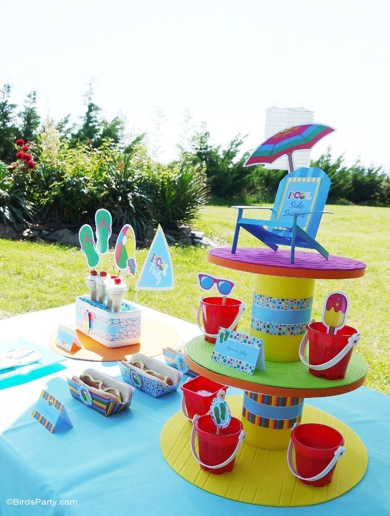 Pool Party Centerpiece Ideas
 Pool Party Ideas & Kids Summer Printables With images