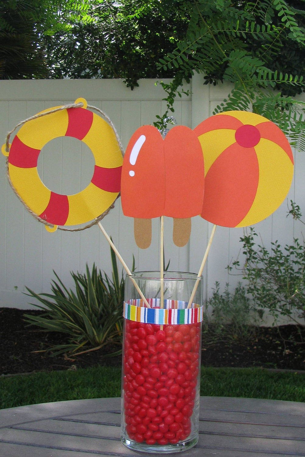 Pool Party Centerpiece Ideas
 Pool Party Table Decorations Set of 3 MADE TO ORDER