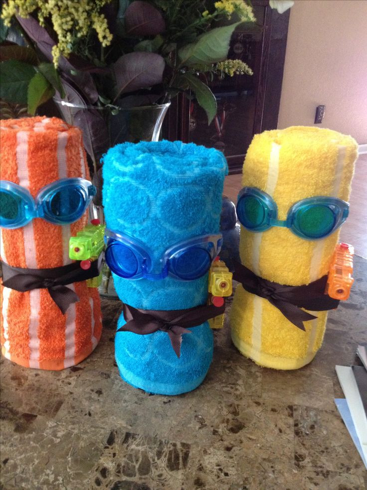 Pool Party Gift Ideas
 Pool party t ideas "towel minions" Evan