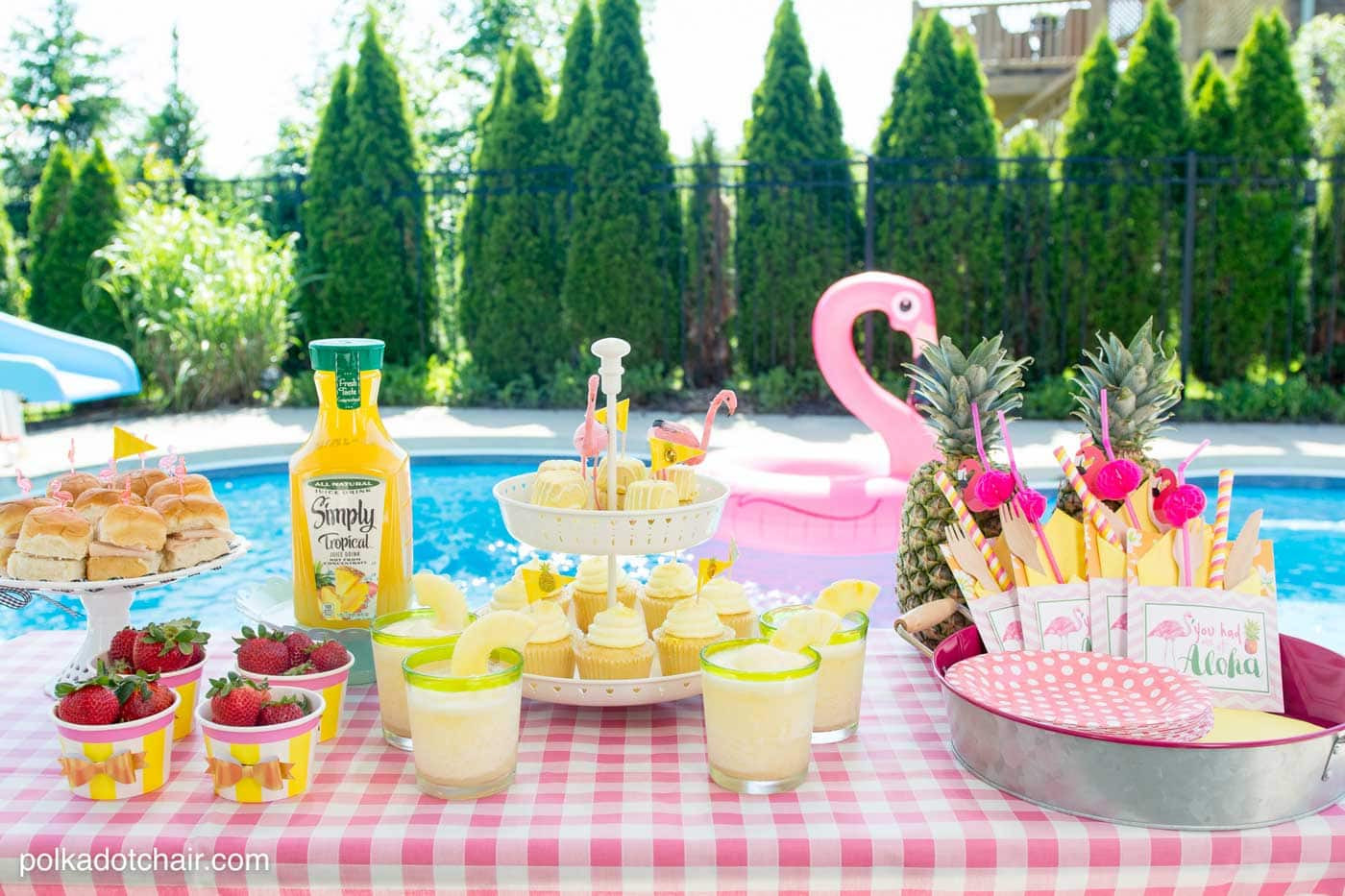 Pool Party Name Ideas
 simply tropical pool party The Polka Dot Chair