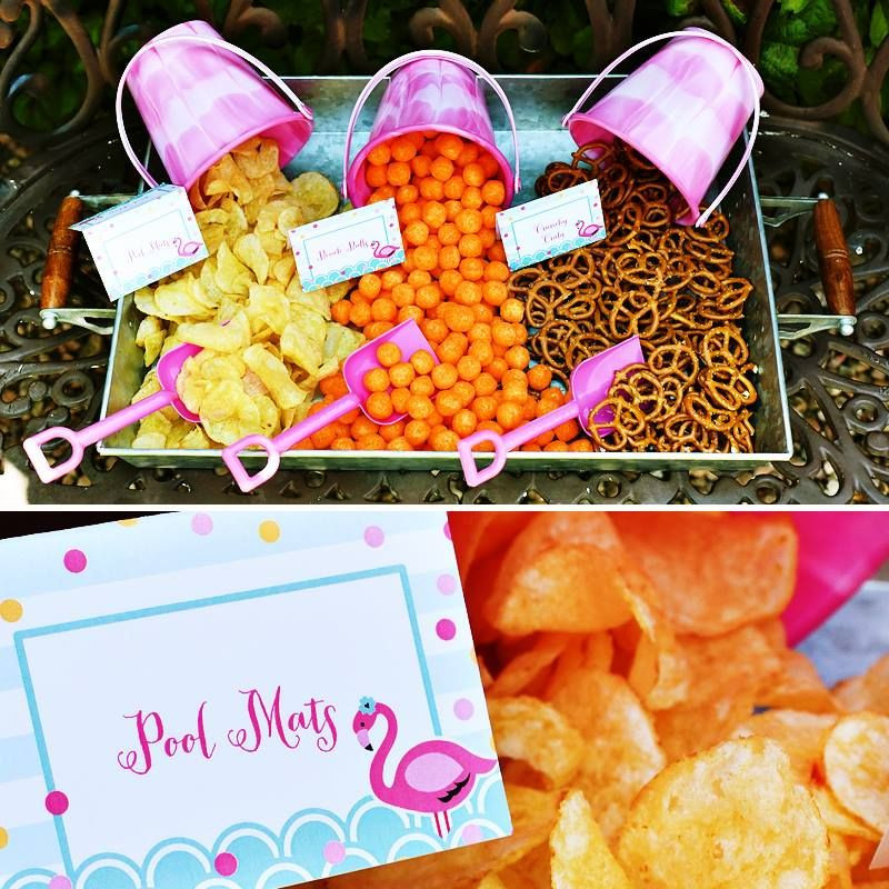 Pool Party Name Ideas
 GENIUS IDEA pool party snack food served in beach pails