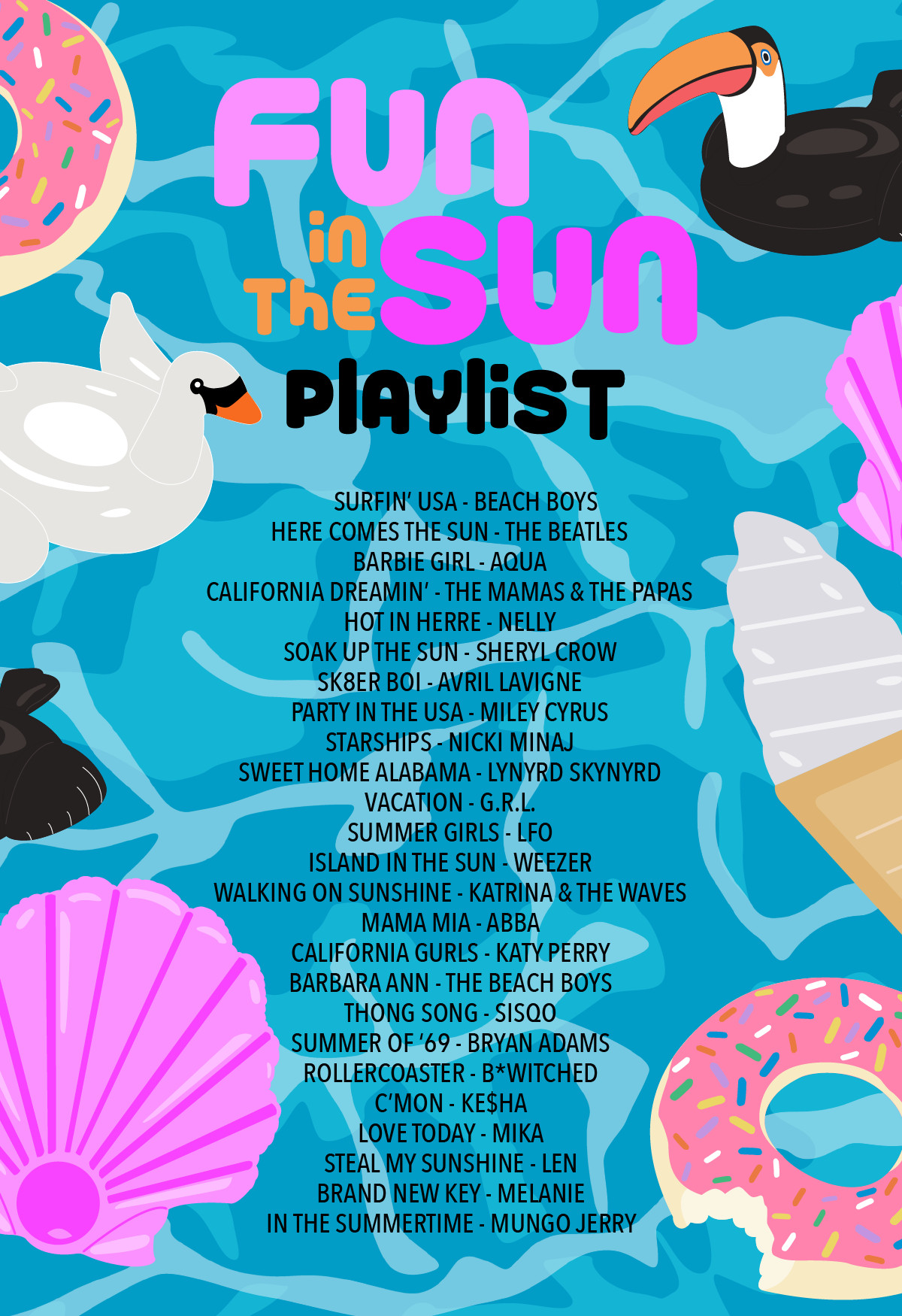 Pool Party Name Ideas
 Fun in the Sun Pool Party Playlist