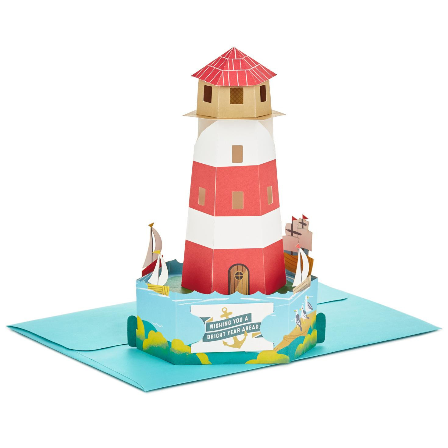 Pop Up Birthday Card
 Bright Wishes Lighthouse Pop Up Birthday Card Greeting
