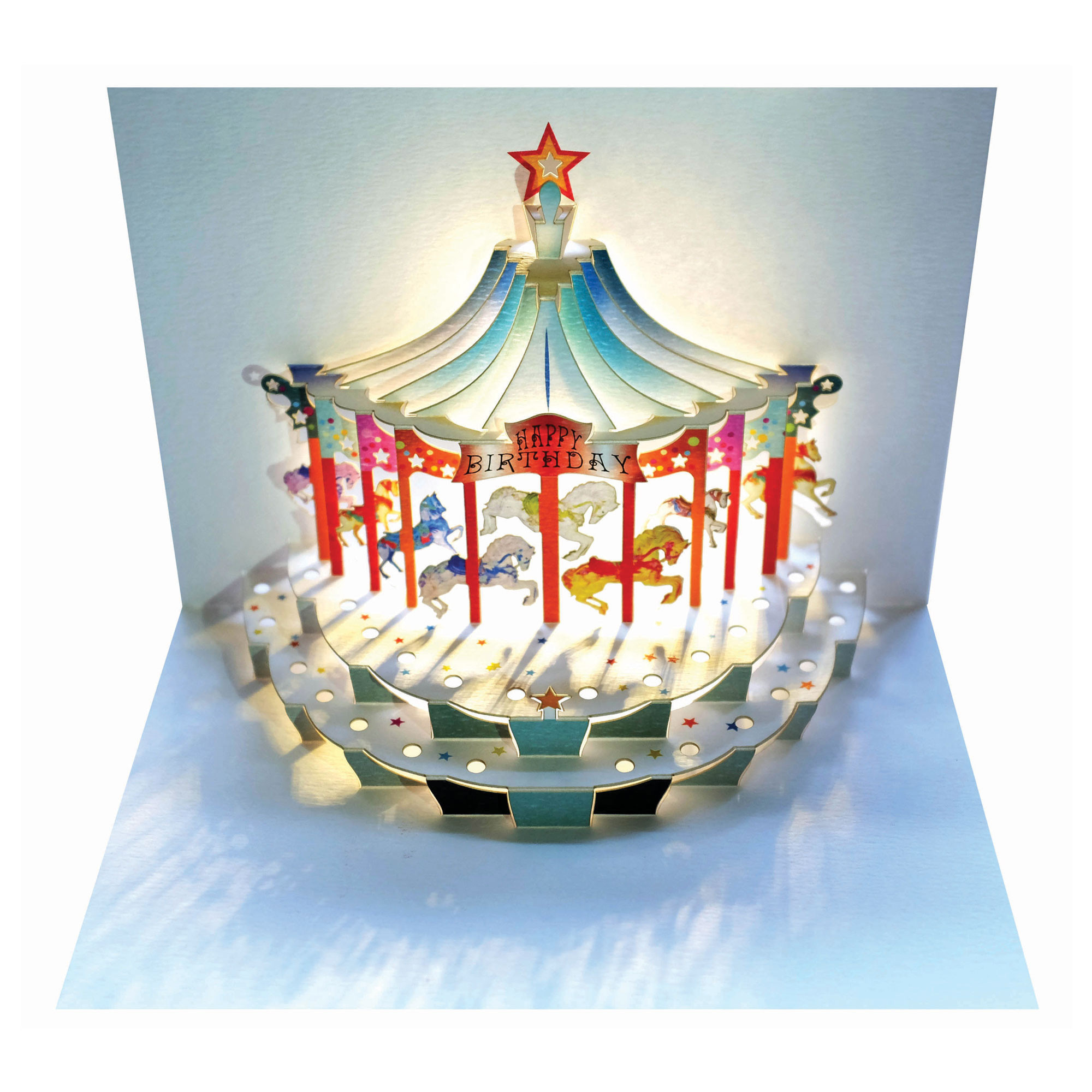 Pop Up Birthday Card
 GE Feng Forever Happy Birthday Carousel Amazing Pop up