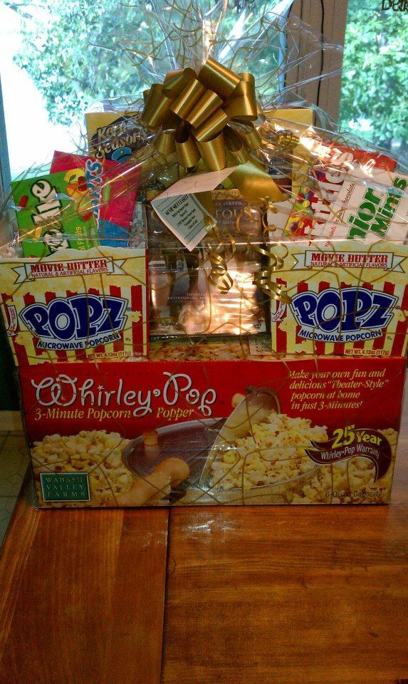 Popcorn Movie Gift Basket Ideas
 Movie Night Basket Whirley Popcorn Popper Popcorn Kit POPZ