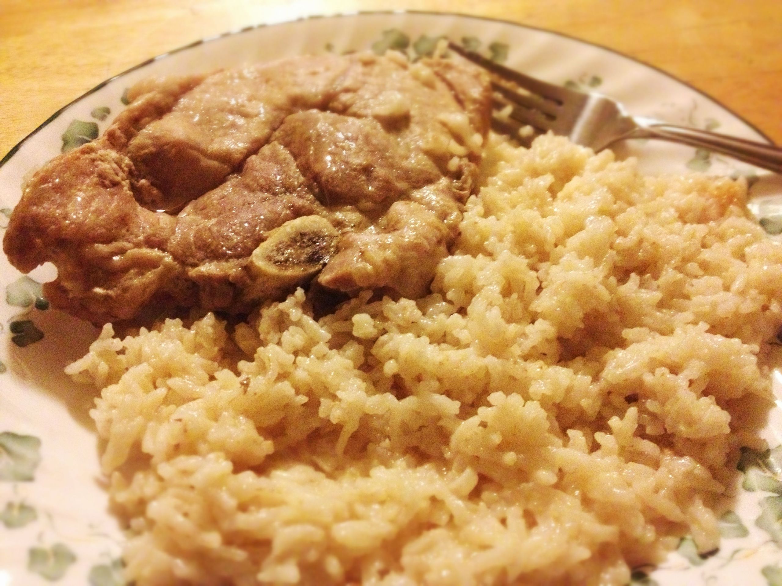 Pork Chops And Rice In Pressure Cooker
 Pork Chops and White Rice cooked in Low Sodium Chicken