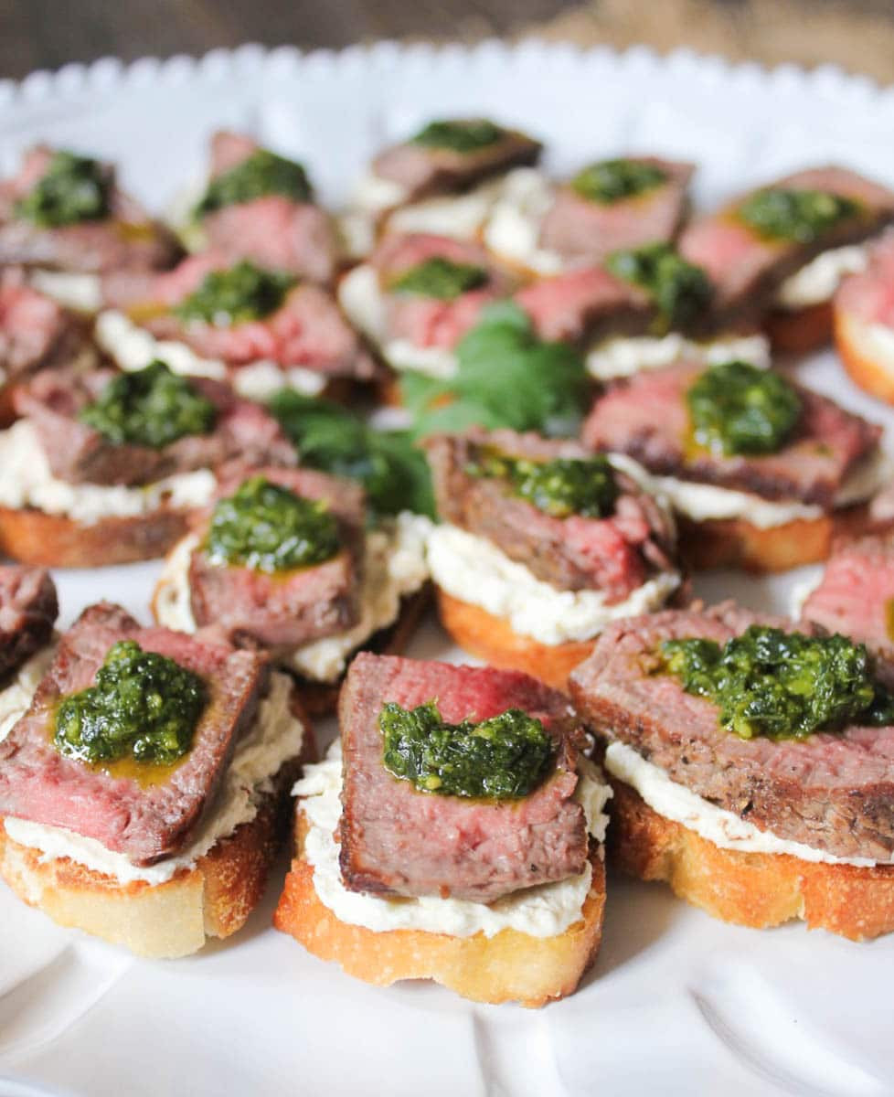 Pork Tenderloin Appetizers
 Beef Tenderloin Crostini with Whipped Goat Cheese and