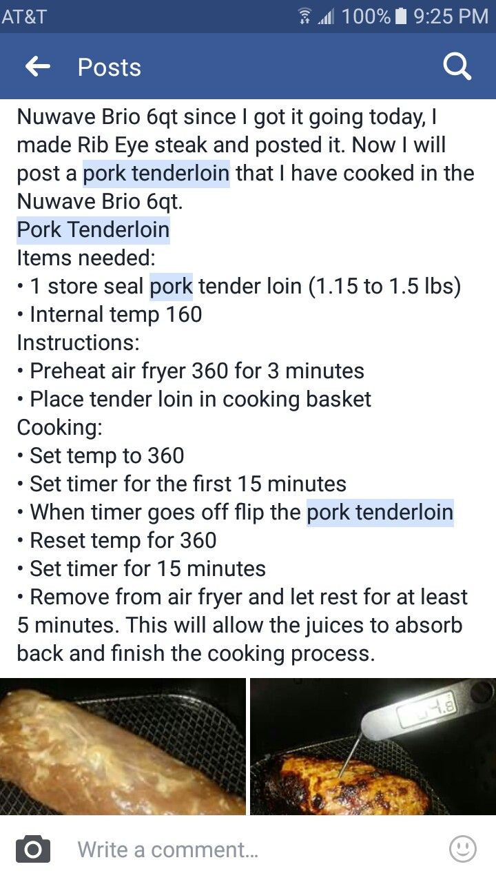 Pork Tenderloin In Nuwave Air Fryer
 Pork tenderloin