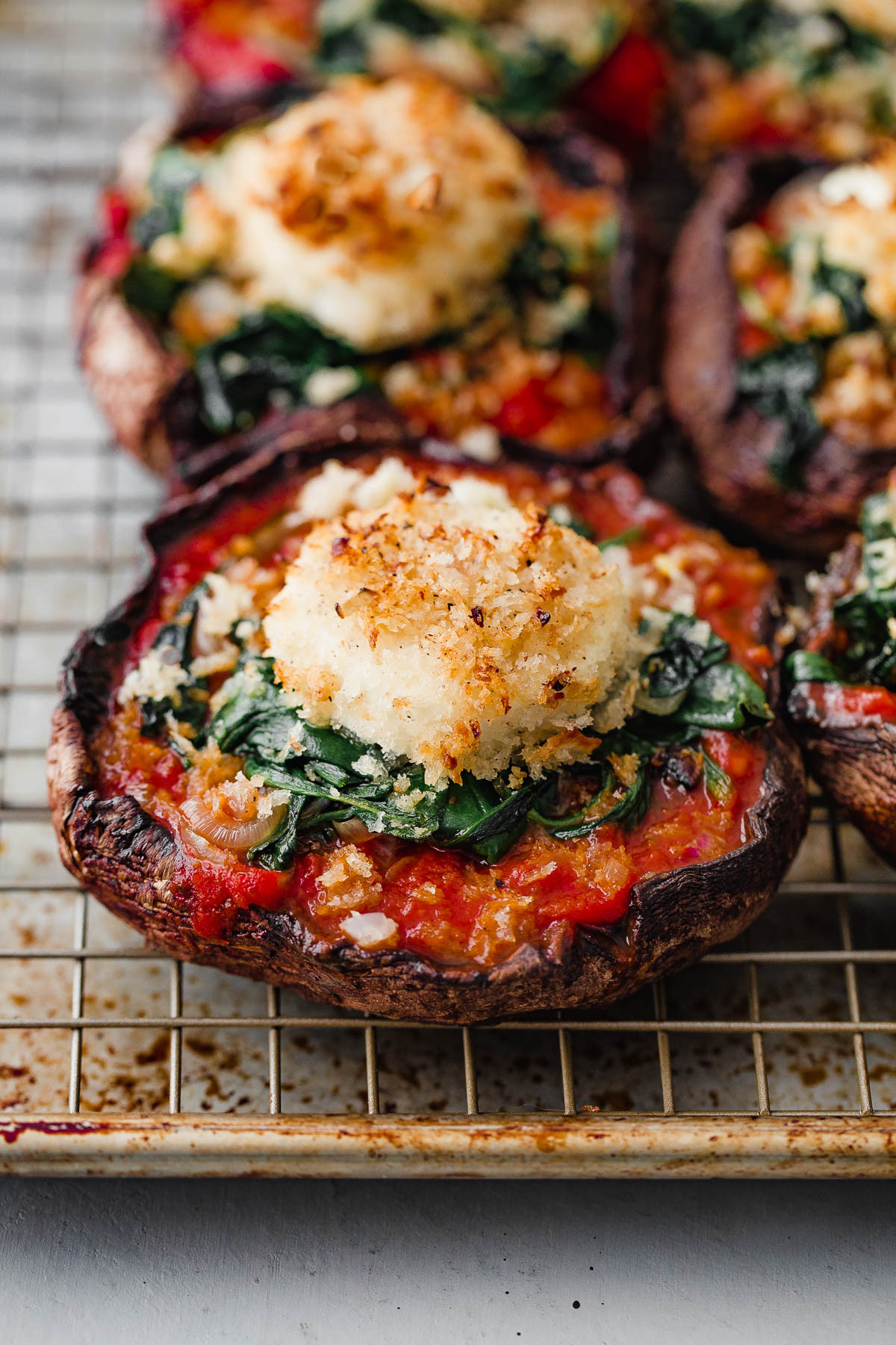 Portabello Stuffed Mushroom
 Stuffed Portobello Mushrooms with Crispy Goat Cheese A