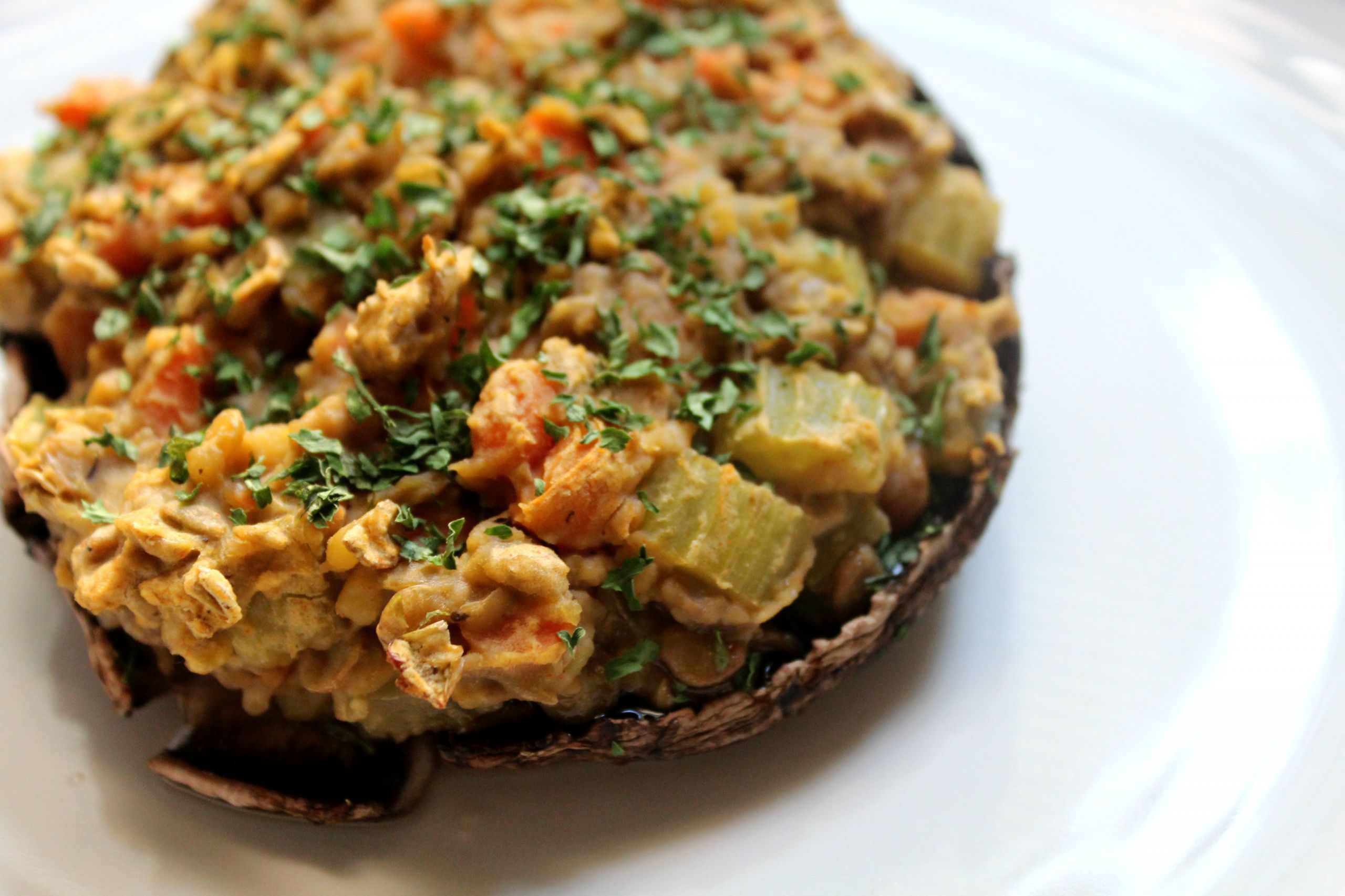 Portabello Stuffed Mushroom
 Vegan Stuffed Portobello Mushrooms and a Sweet Crunchy