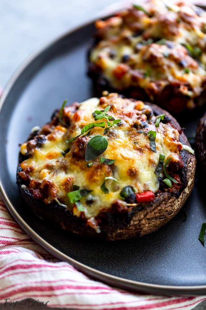 Portabello Stuffed Mushroom
 Ground Beef Taco Stuffed Portobello Mushrooms Fox and Briar