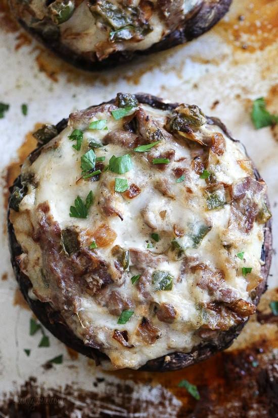 Portabello Stuffed Mushroom
 Philly Cheesesteak Stuffed Portobello Mushrooms