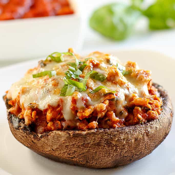 Portabello Stuffed Mushroom
 Turkey Stuffed Portobello Mushrooms w Marinara Low Carb