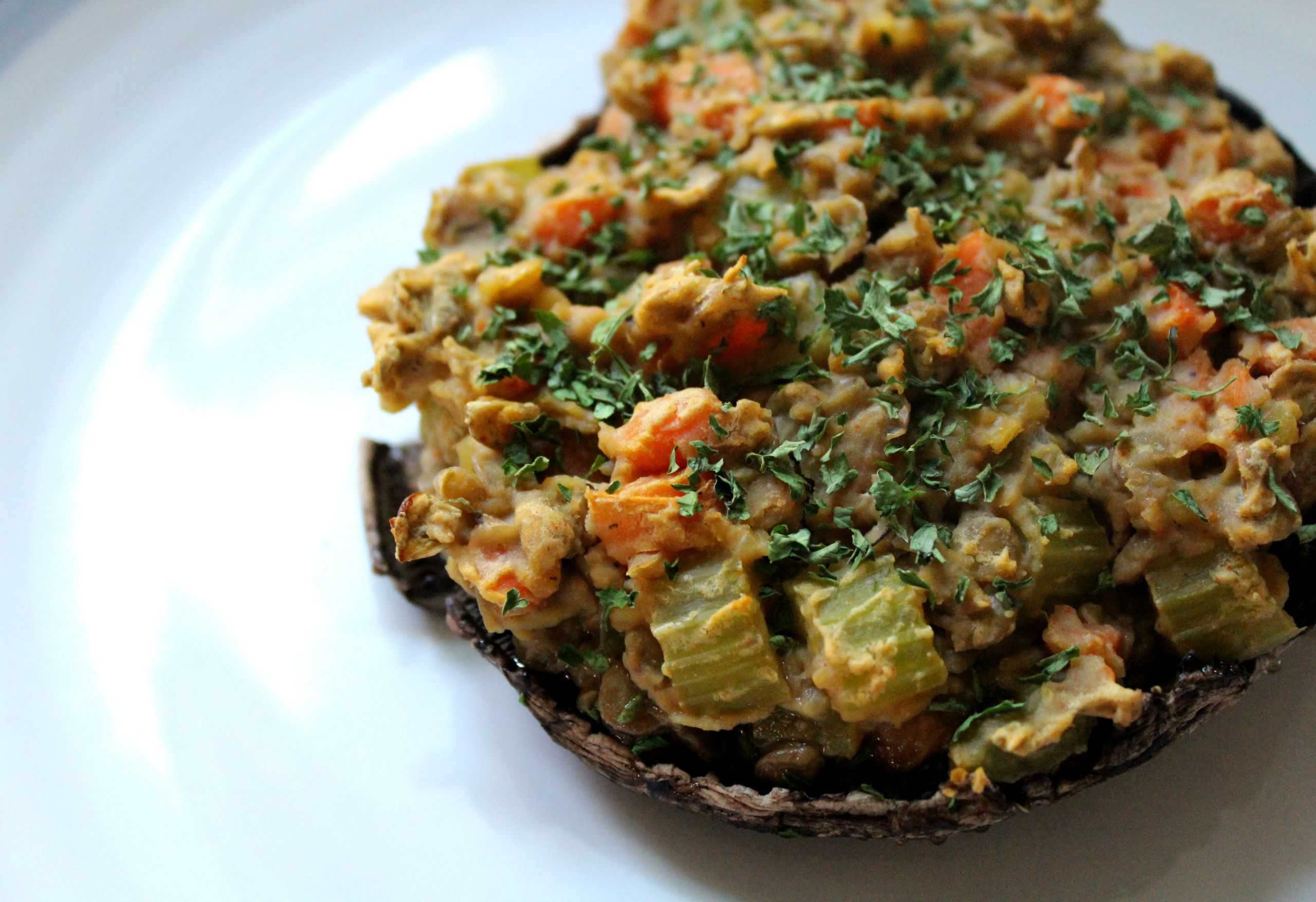 Portabello Stuffed Mushroom
 Vegan Stuffed Portobello Mushrooms and a Sweet Crunchy