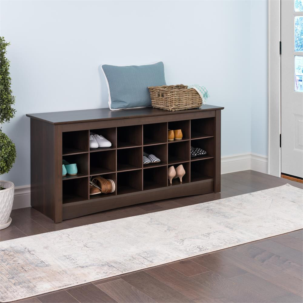 Prepac Shoe Storage Bench
 Prepac Entryway Shoe Storage Cubbie Bench Espresso ESS 4824