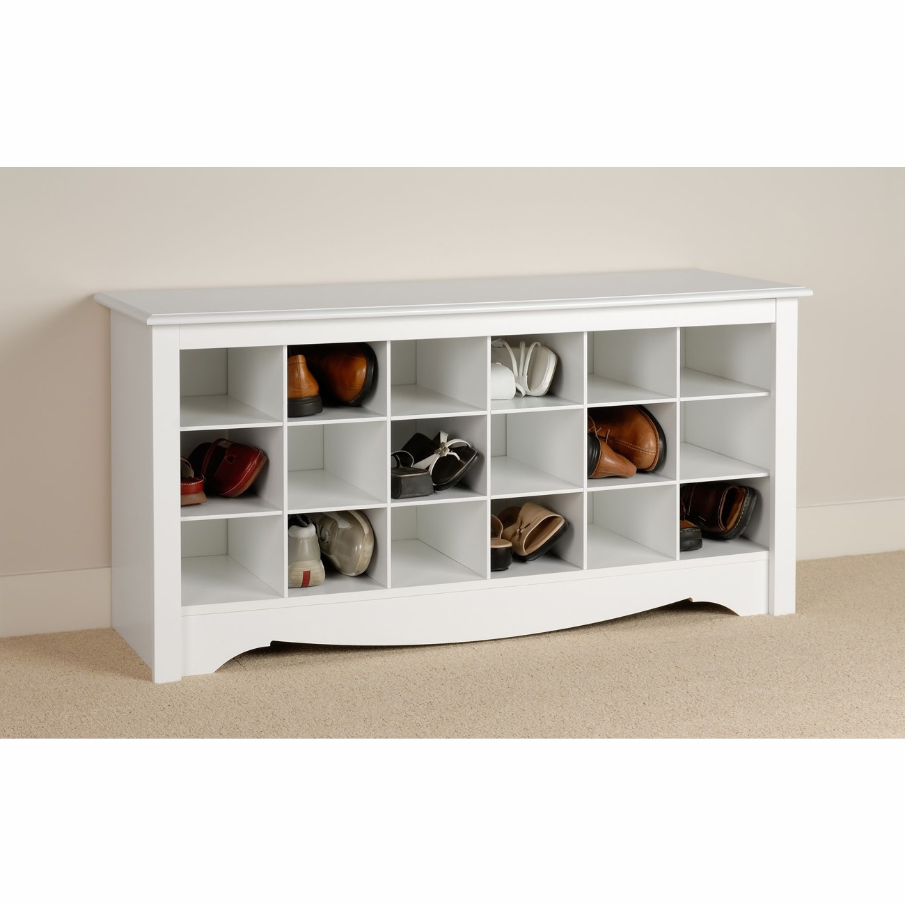 Prepac Shoe Storage Bench
 Prepac White Shoe Storage Cubbie Bench WSS 4824