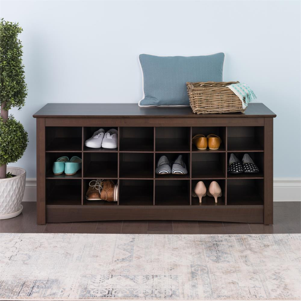 Prepac Shoe Storage Bench
 Prepac Entryway Shoe Storage Cubbie Bench Espresso ESS 4824