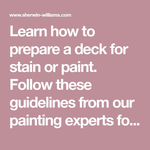 Preparing Deck For Painting
 Learn how to prepare a deck for stain or paint Follow