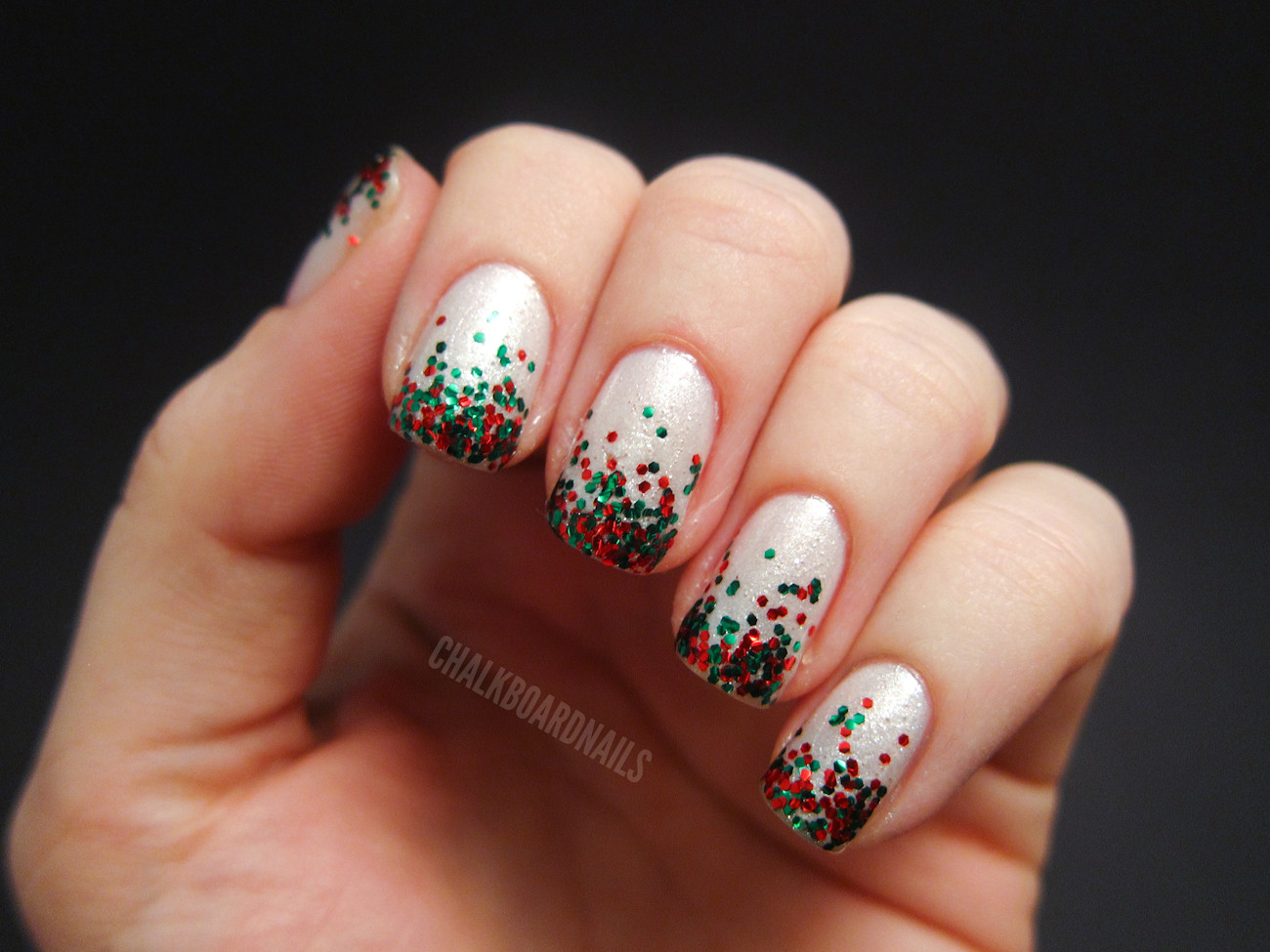 Pretty Christmas Nails
 My Christmas Nails Chalkboard Nails