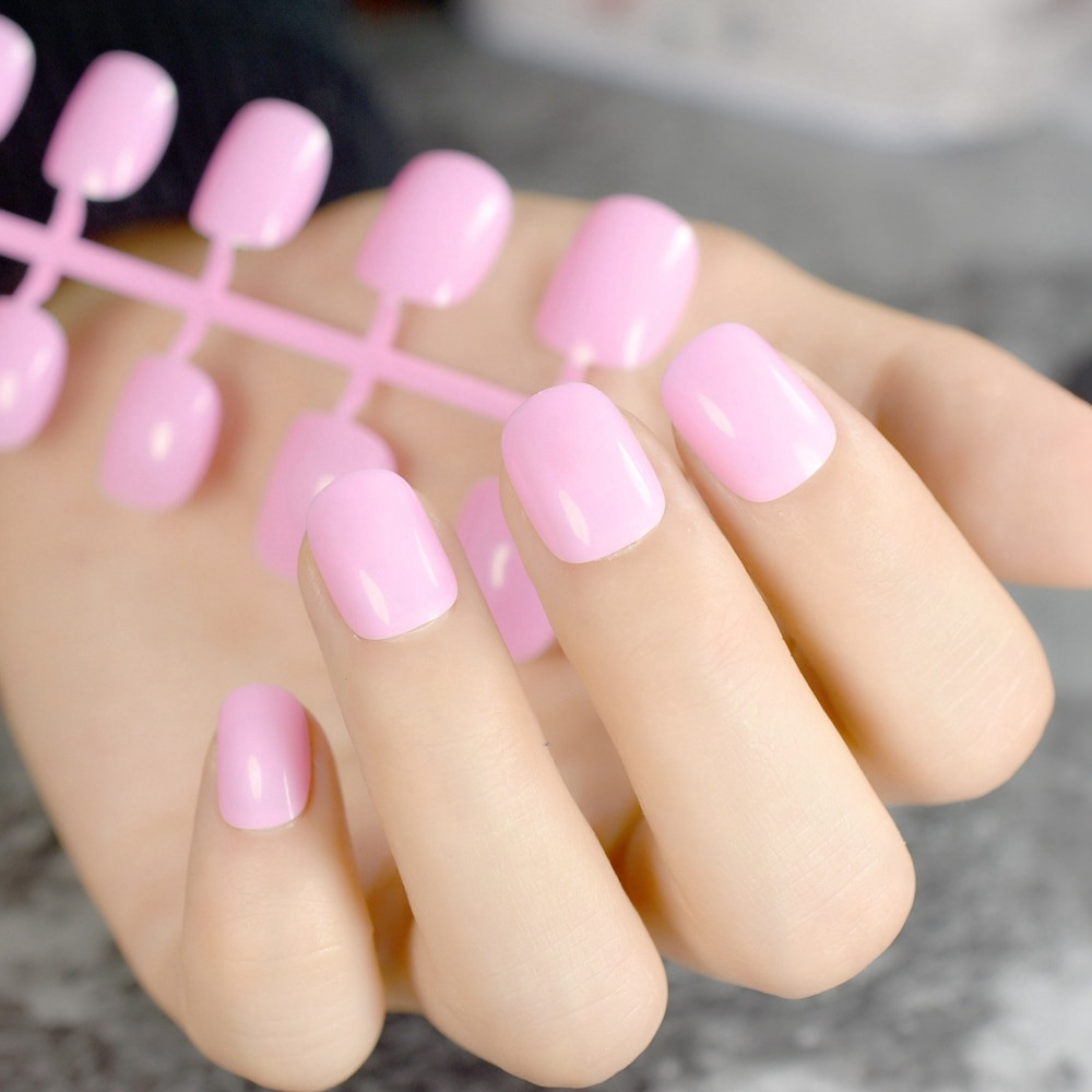 Pretty Nails For Kids
 24pcs Kids Cute False Nail Tips Baby Pink Full Cover