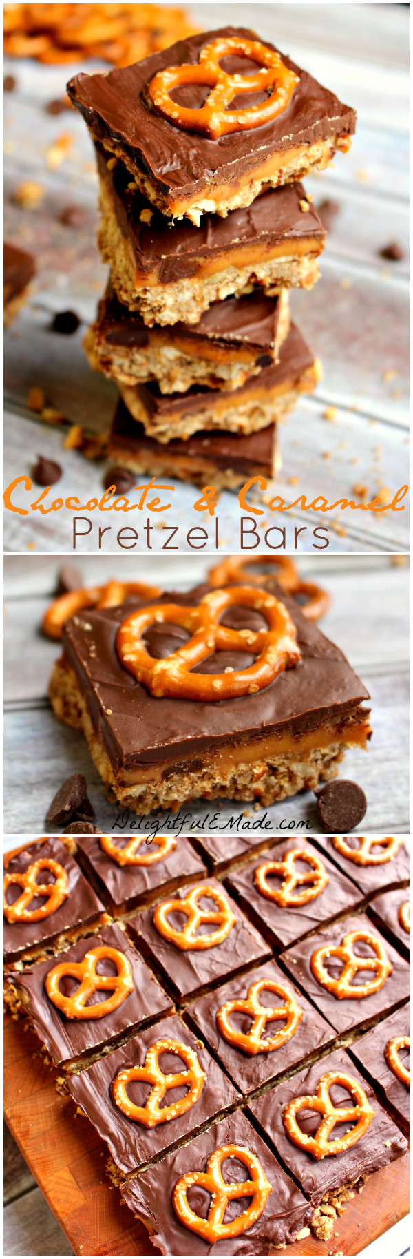 Pretzels Caramel Chocolate
 Chocolate and Caramel Pretzel Bars Delightful E Made