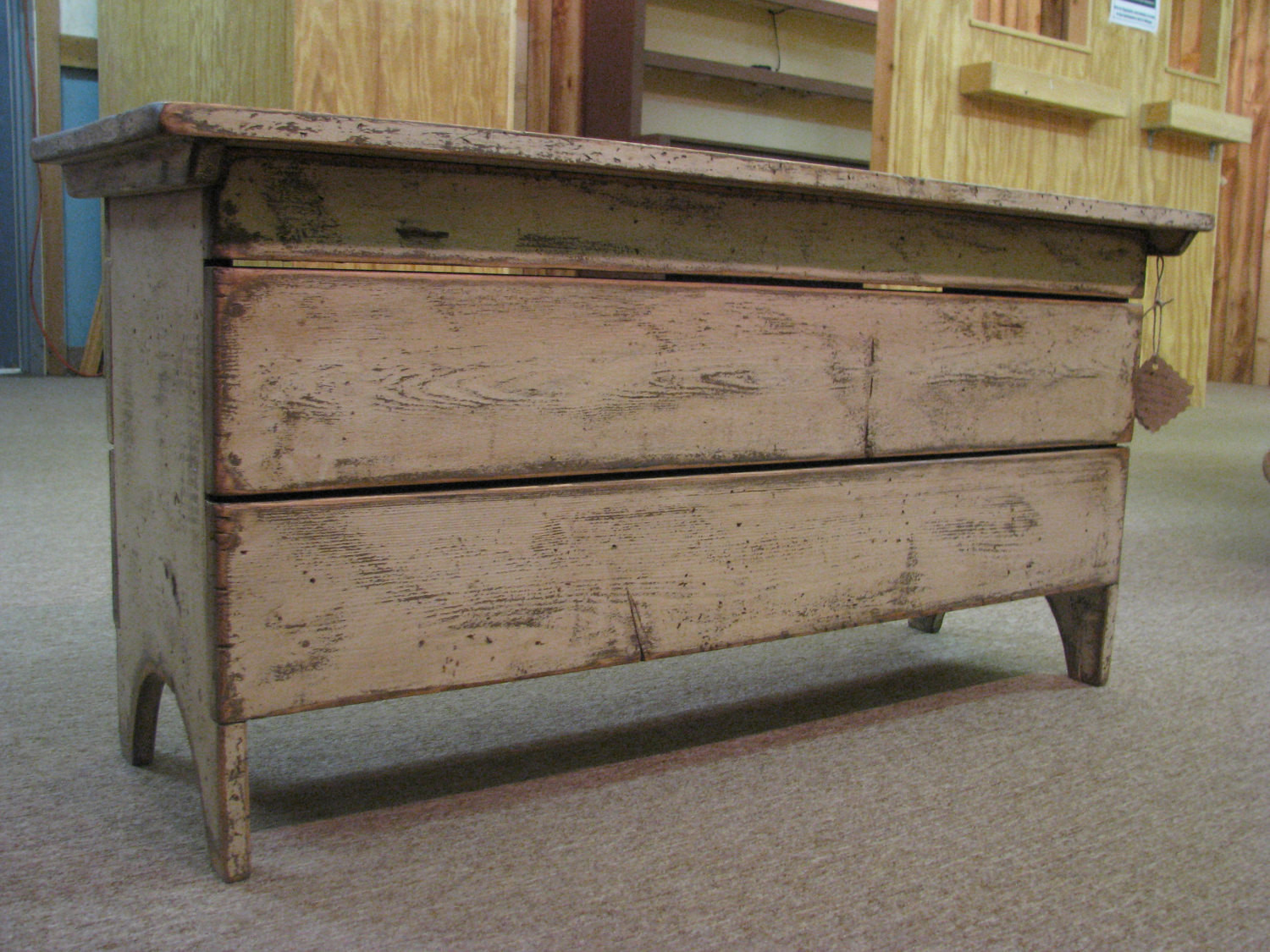 Primitive Bench With Storage
 Cumberland Storage Bench Primitive Finish