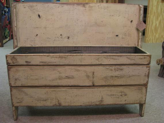 Primitive Bench With Storage
 Cumberland Storage Bench Primitive Finish