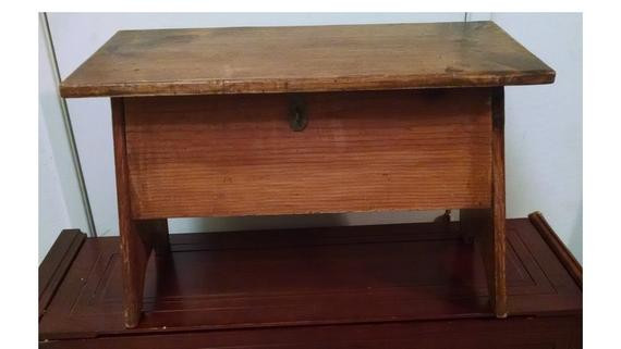 Primitive Bench With Storage
 Primitive Bench Storage Bench Antique Wooden by Times3Vintage