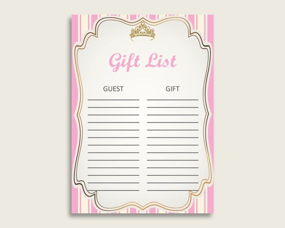 Princess Baby Gift
 Royal Princess Baby Shower Gift List Pink Gold Gift List