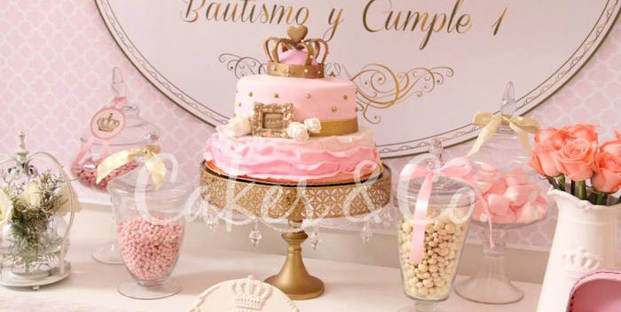 Princess Birthday Party Ideas For A 1 Year Old
 Kara s Party Ideas Pink & Gold Princess First Birthday Party