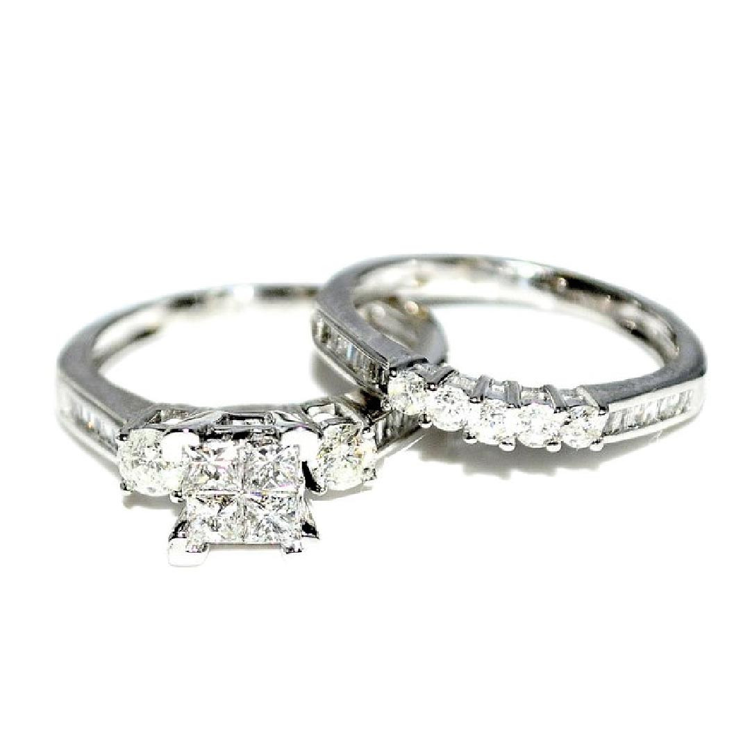 Princess Cut Diamond Bridal Sets
 Diamond Bridal set Wedding rings 1ctw Princess cut top